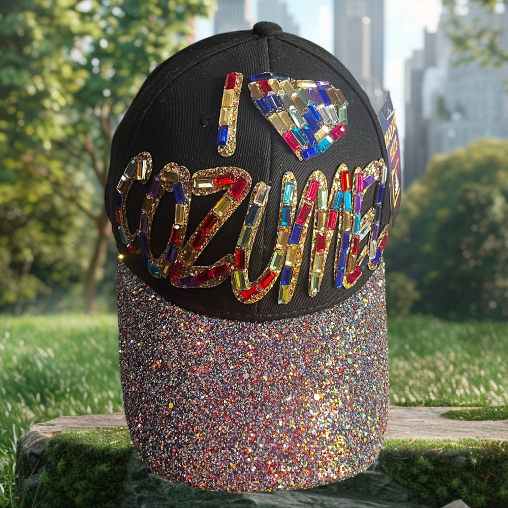 Mayan Cozumel Rhinestone Studded Hat NWT Womens Snapback